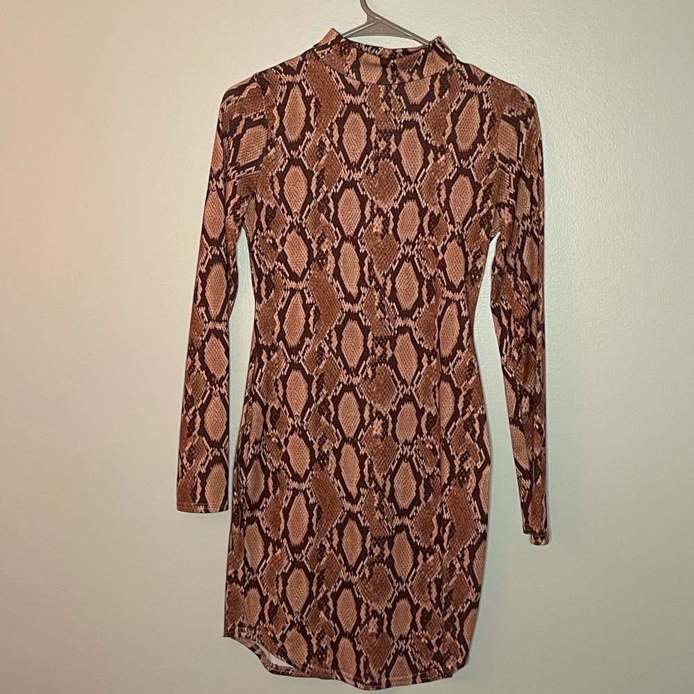 Missguided Knit Snakeskin Printed Dress